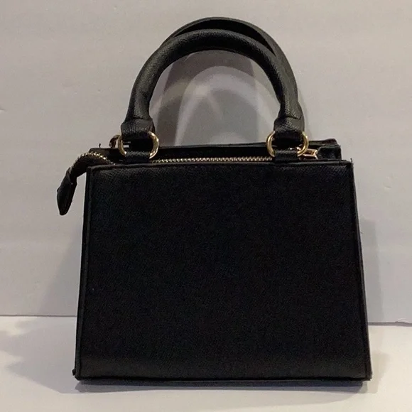 bebe Black Mini Top-Handle Satchel with Gold Hardware - Picture 2 of 6